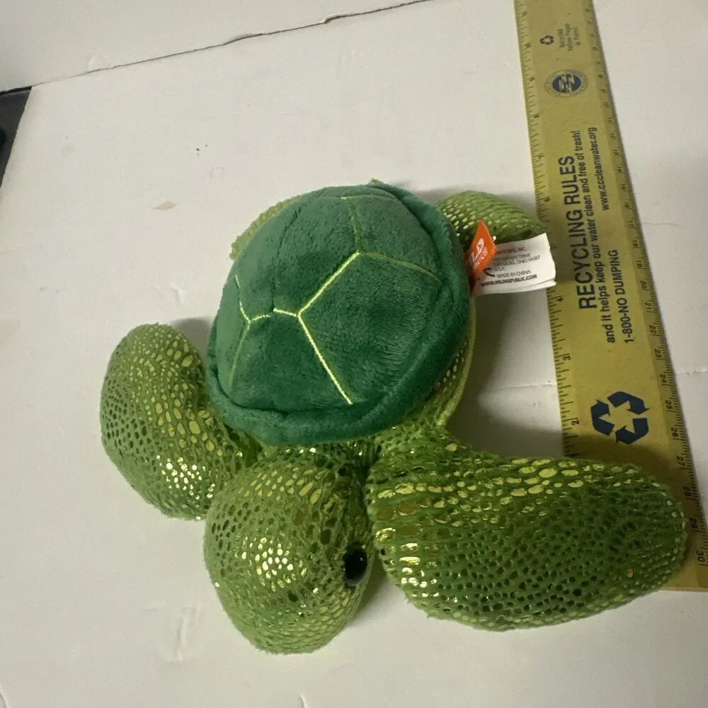 Wild Republic Sea Turtle Plush Stuffed Animal Sea Critters 7” Green- Preowned